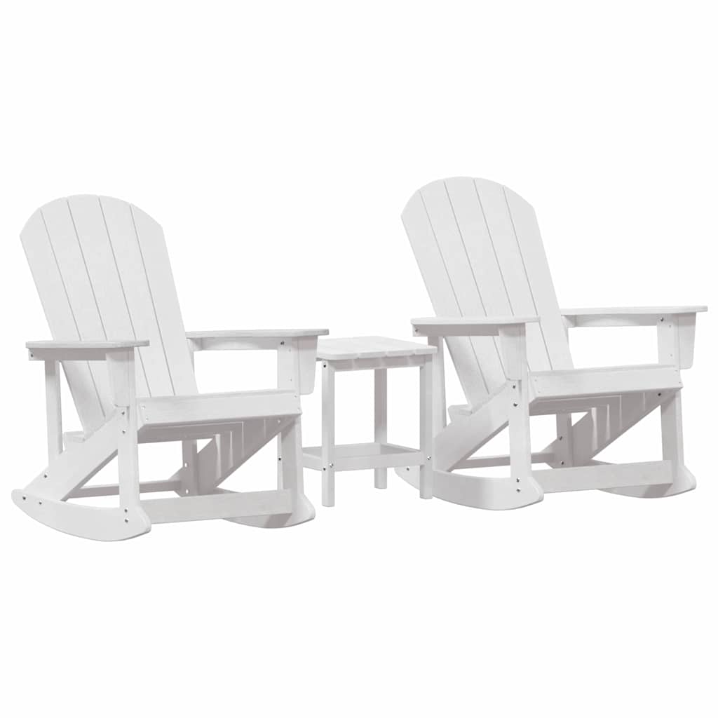 vidaXL Salon de jardin 3 pcs Blanc PEHD