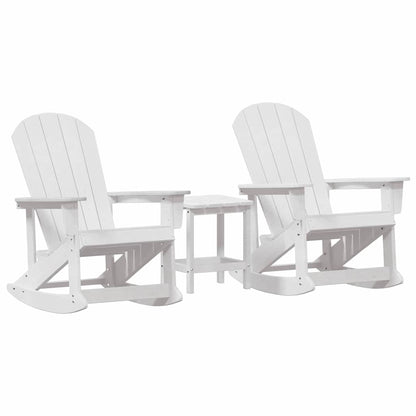 vidaXL Salon de jardin 3 pcs Blanc PEHD