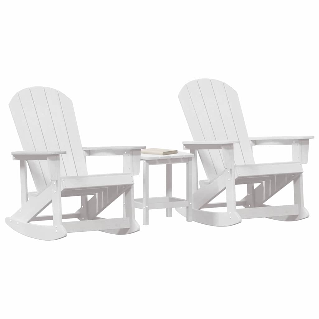 vidaXL Salon de jardin 3 pcs Blanc PEHD