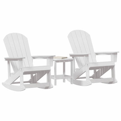 vidaXL Salon de jardin 3 pcs Blanc PEHD