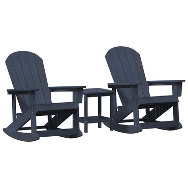 vidaXL Salon de jardin 3 pcs Bleu marine HDPE