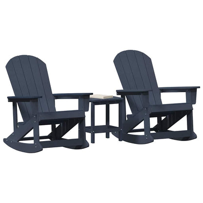 vidaXL Salon de jardin 3 pcs Bleu marine HDPE