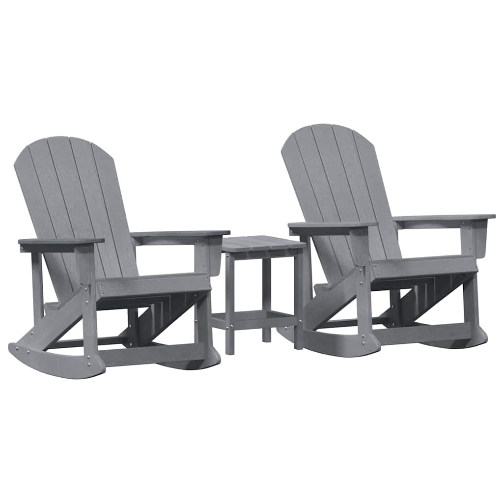 vidaXL Salon de jardin gris clair en polyéthylène haute densité
