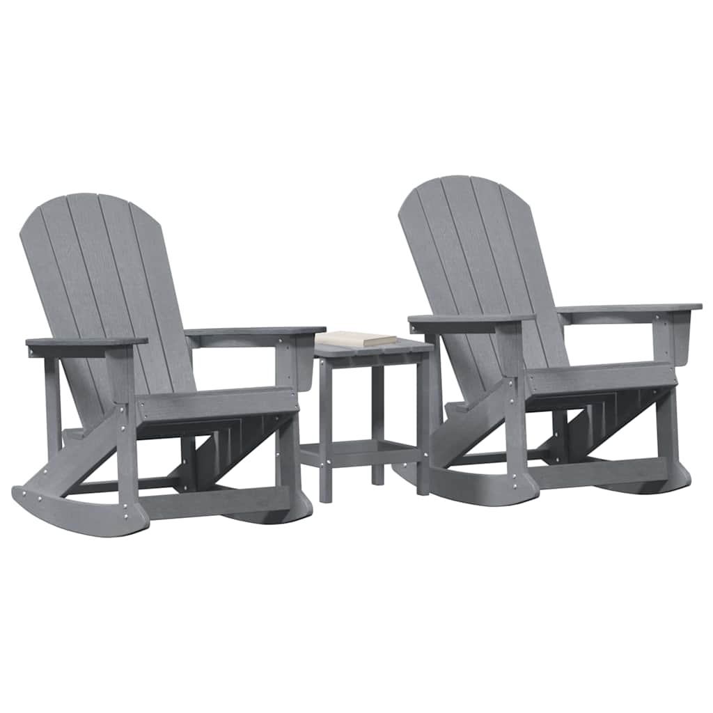 vidaXL Salon de jardin gris clair en polyéthylène haute densité