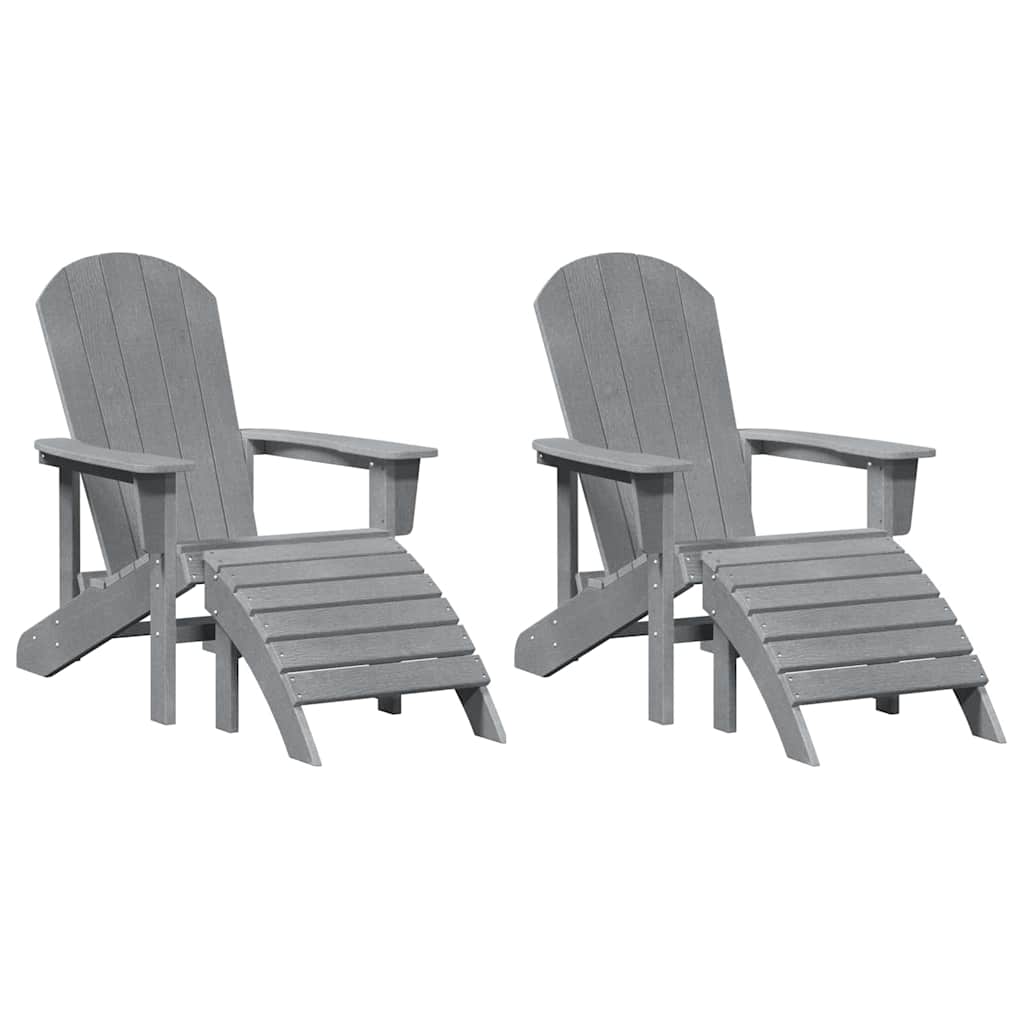 vidaXL Garten Lounge Möbel 2 pcs Hellgrau 74 x 82 x 90cm Plastik