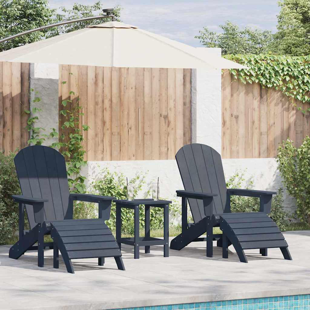 vidaXL Gartenstuhl 3 pcs Marineblau Polyethylen