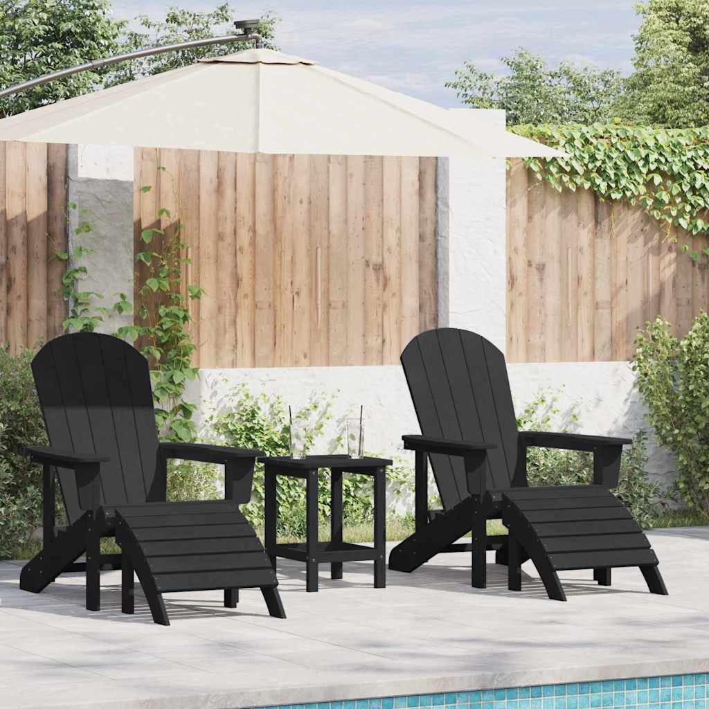 vidaXL Gartenstuhl 3 pcs Schwarz Polyethylen