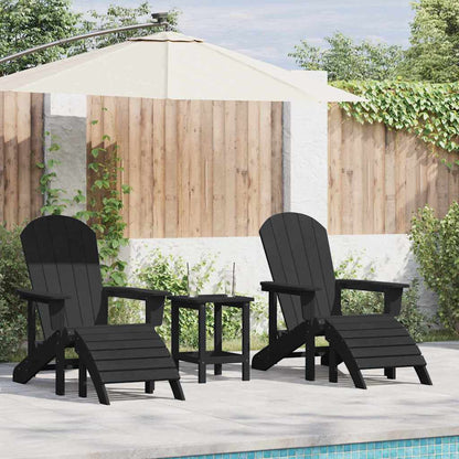 vidaXL Gartenstuhl 3 pcs Schwarz Polyethylen