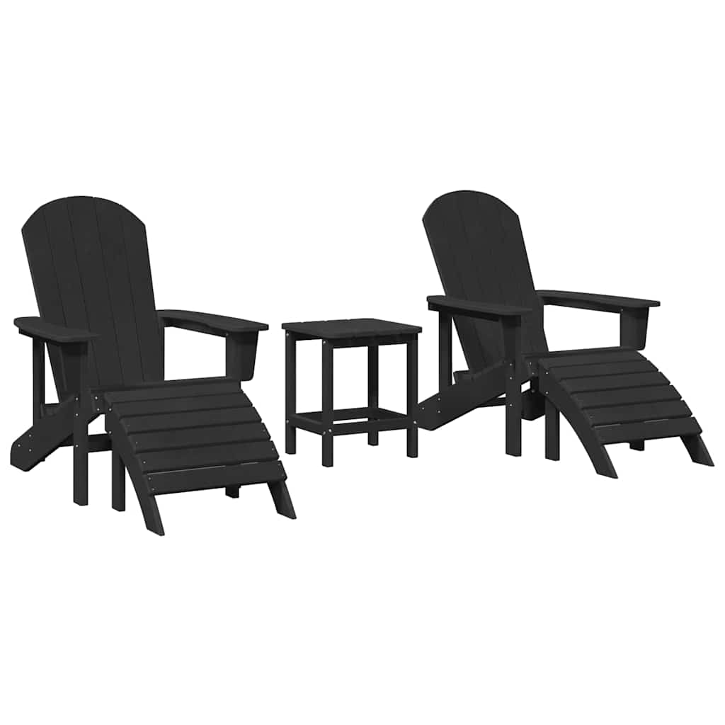 vidaXL Gartenstuhl 3 pcs Schwarz Polyethylen