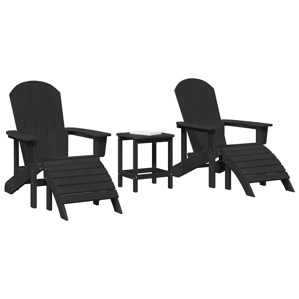 vidaXL Gartenstuhl 3 pcs Schwarz Polyethylen