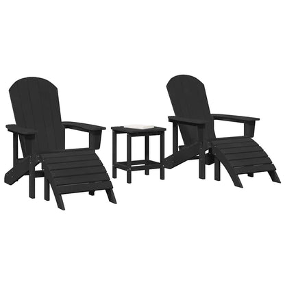 vidaXL Gartenstuhl 3 pcs Schwarz Polyethylen