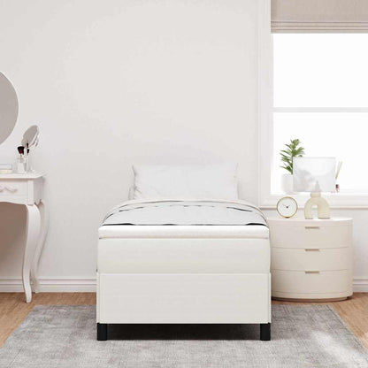 Boxspringbett Creme 90 x 190 cm Cordstoff