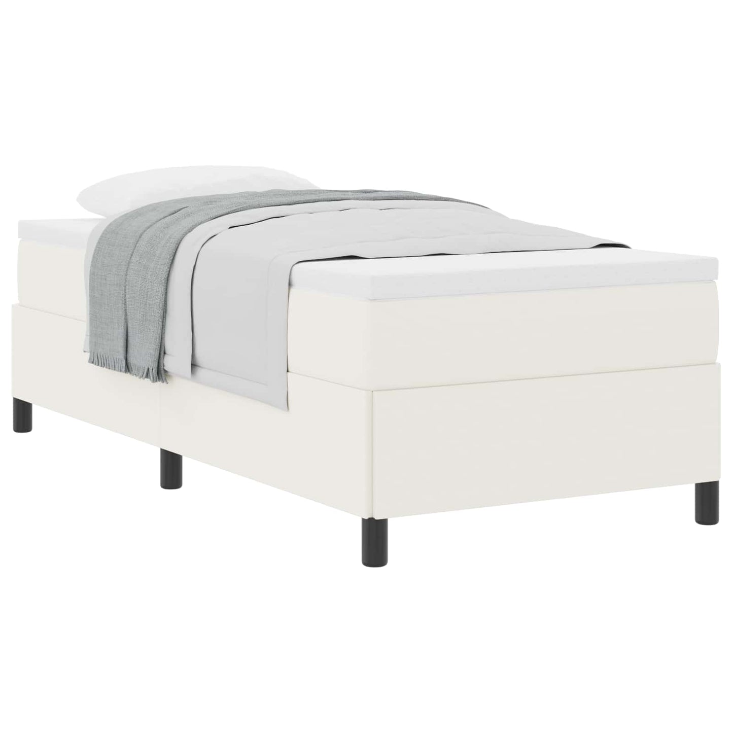 Boxspringbett Creme 90 x 190 cm Cordstoff