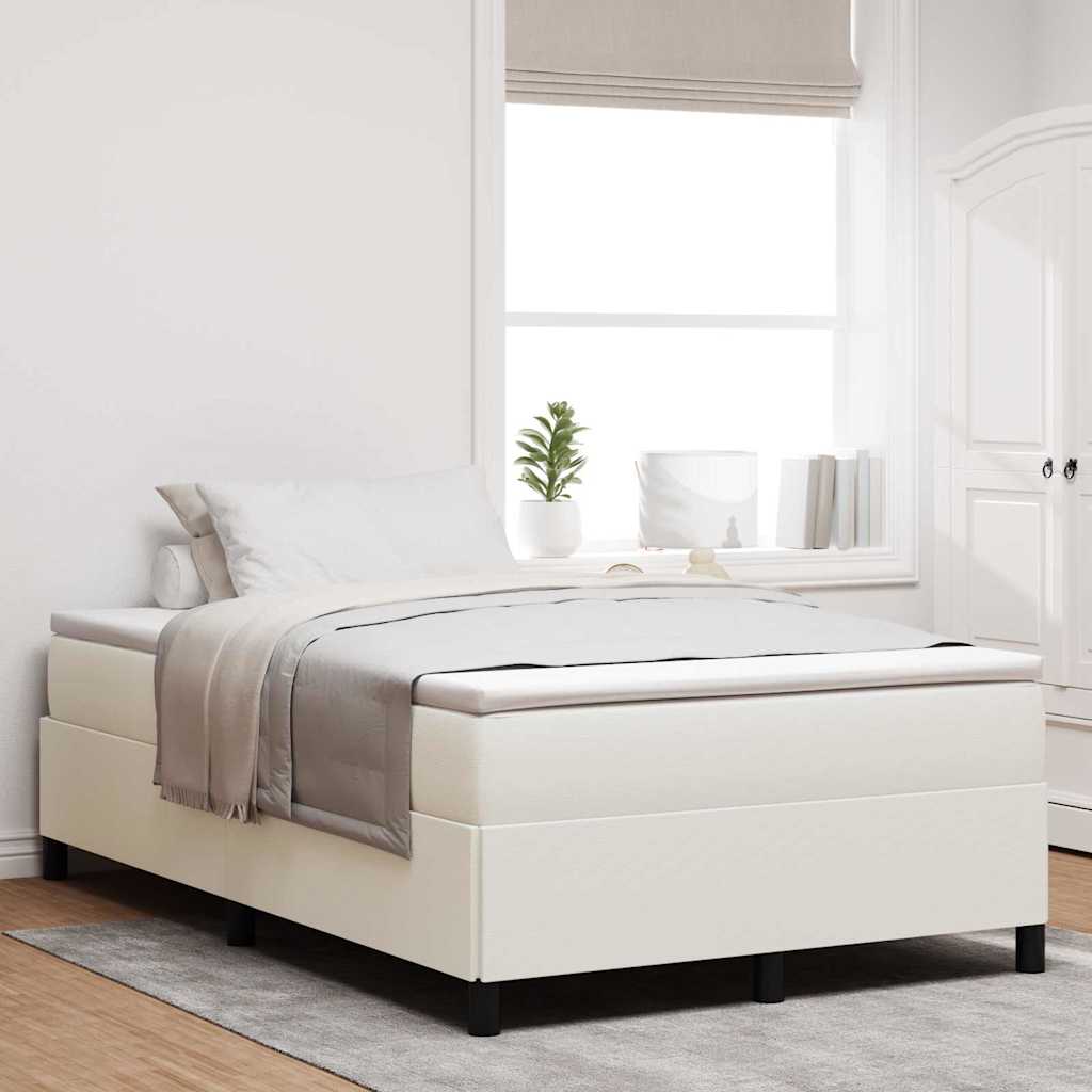 Boxspringbett Creme 120 x 200 cm Cordstoff