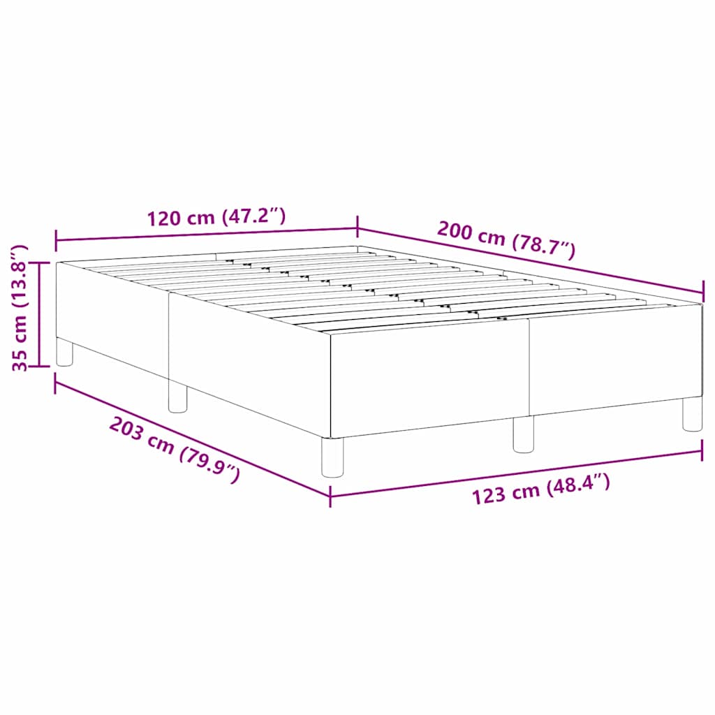 Boxspringbett Creme 120 x 200 cm Cordstoff