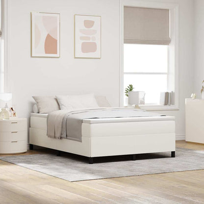 Boxspringbett Creme 140 x 200 cm Cordstoff