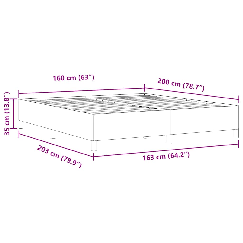 Boxspringbett Dunkelgrau 160 x 200 cm Cordstoff