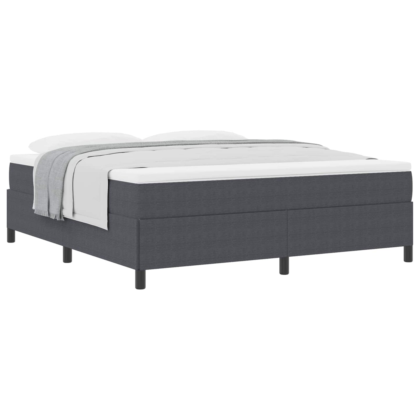Boxspringbett Dunkelgrau 180 x 200 cm Cordstoff