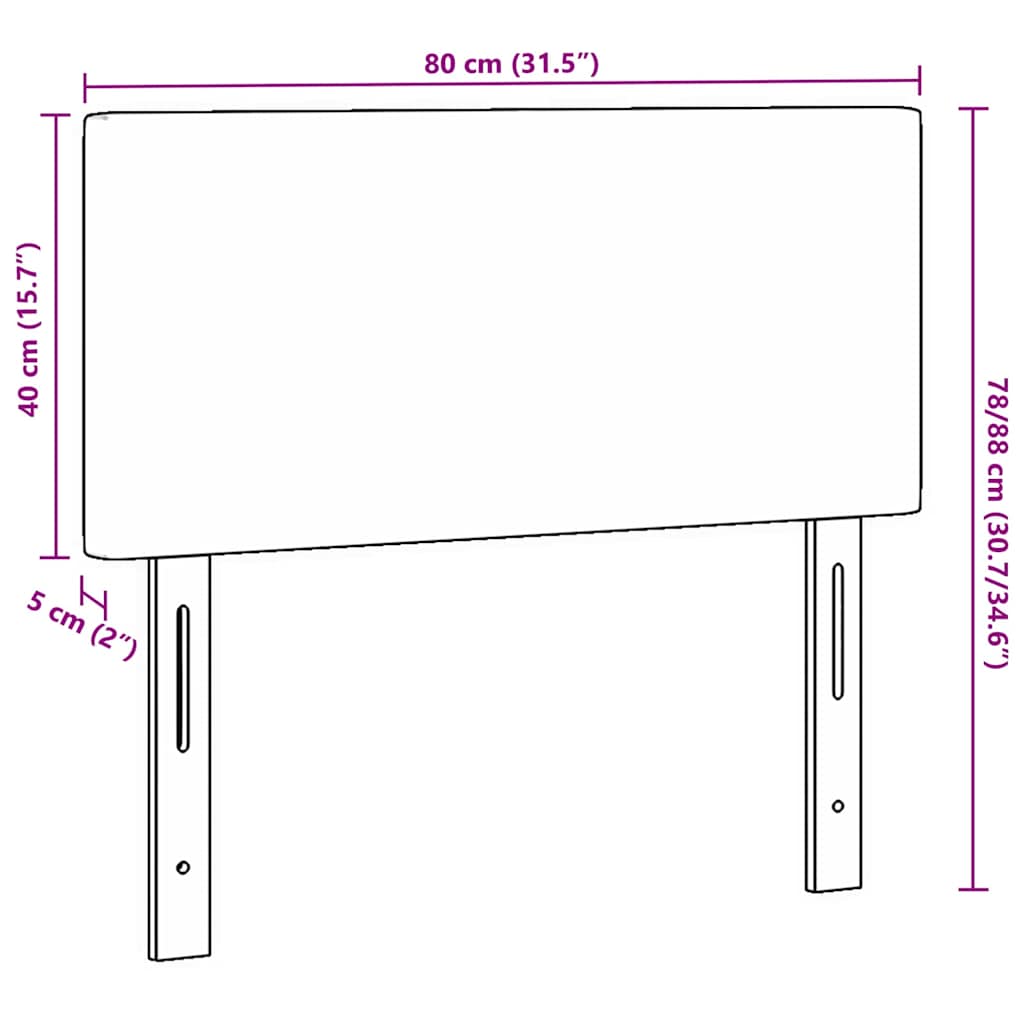 Kopfteil Hellgrau 80 cm Cordstoff