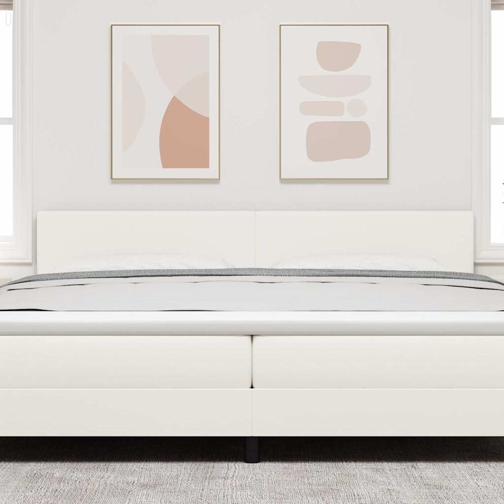 vidaXL Kopfteil mit Kopfteil Creme 200 cm Kunstleder