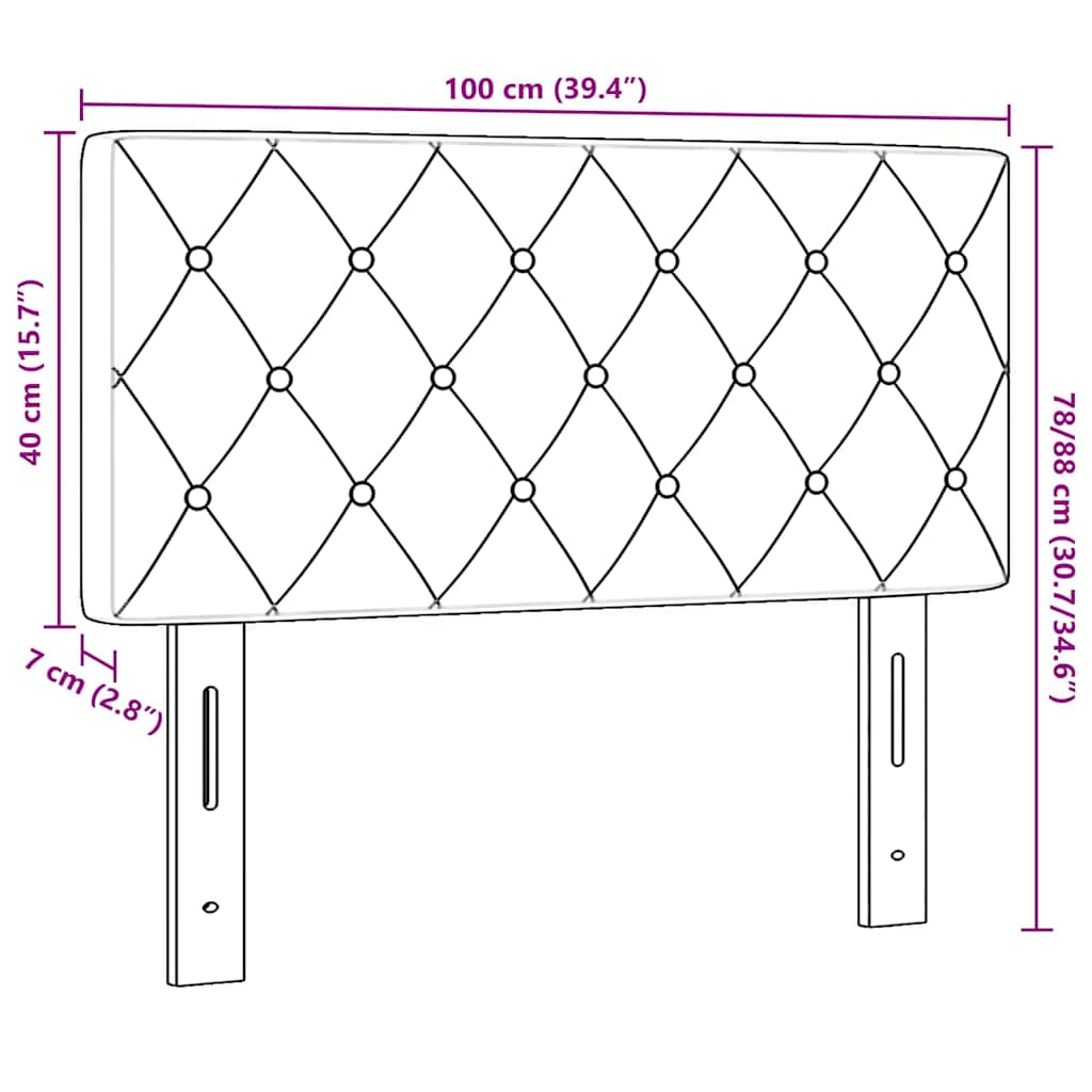 Kopfteil Dunkelgrau 100 cm Samt