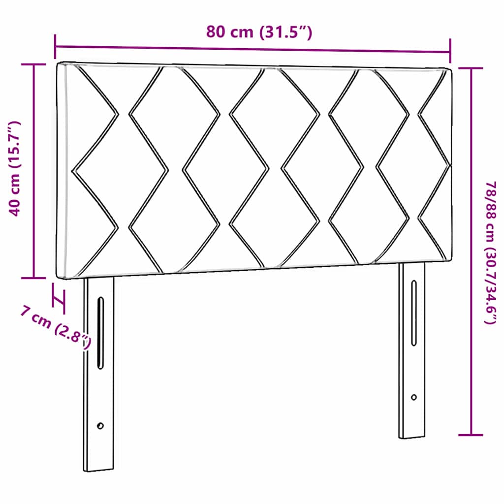Kopfteil Dunkelblau 80 cm Samt