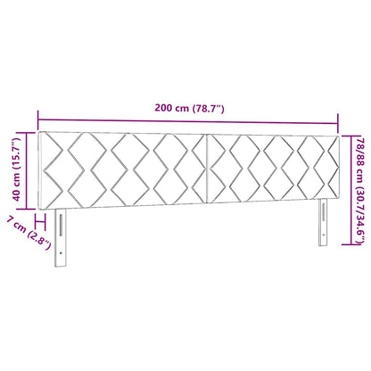 Kopfteil Hellgrau 200 cm Stoff