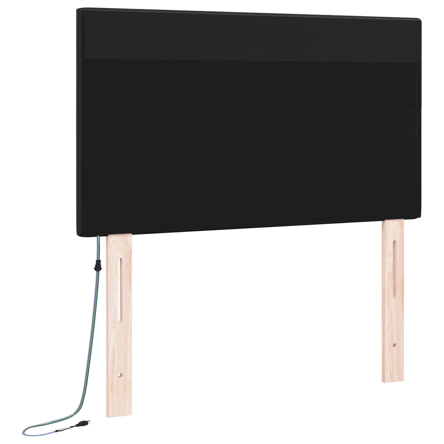 vidaXL LED Kopfteil Schwarz 90 cm Kunstleder