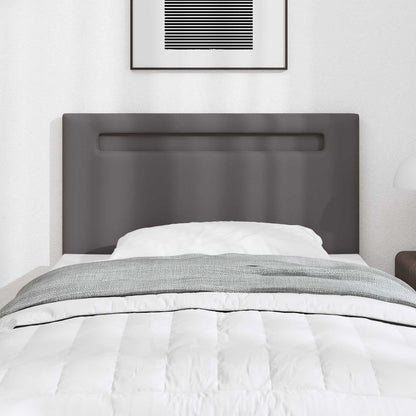 vidaXL LED Kopfteil Grau 90 cm Kunstleder