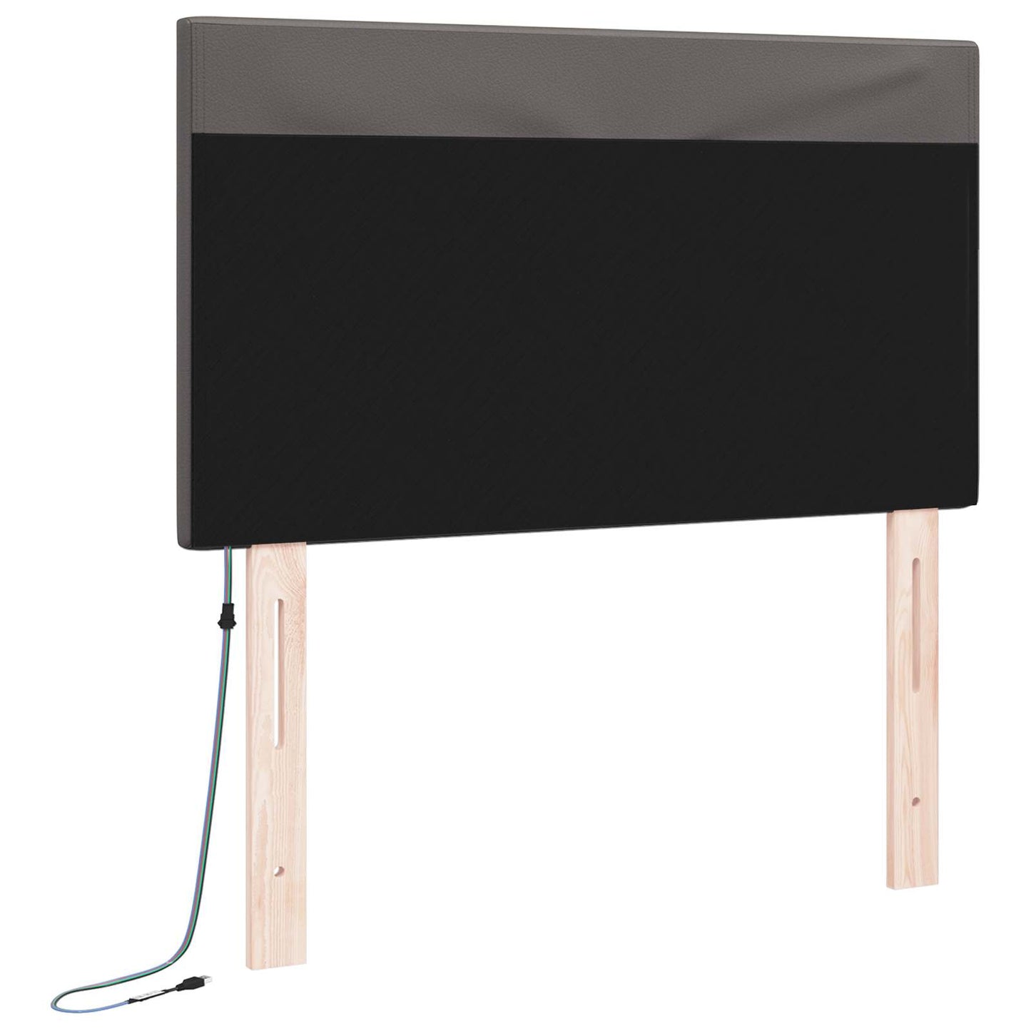 vidaXL LED Kopfteil Grau 90 cm Kunstleder