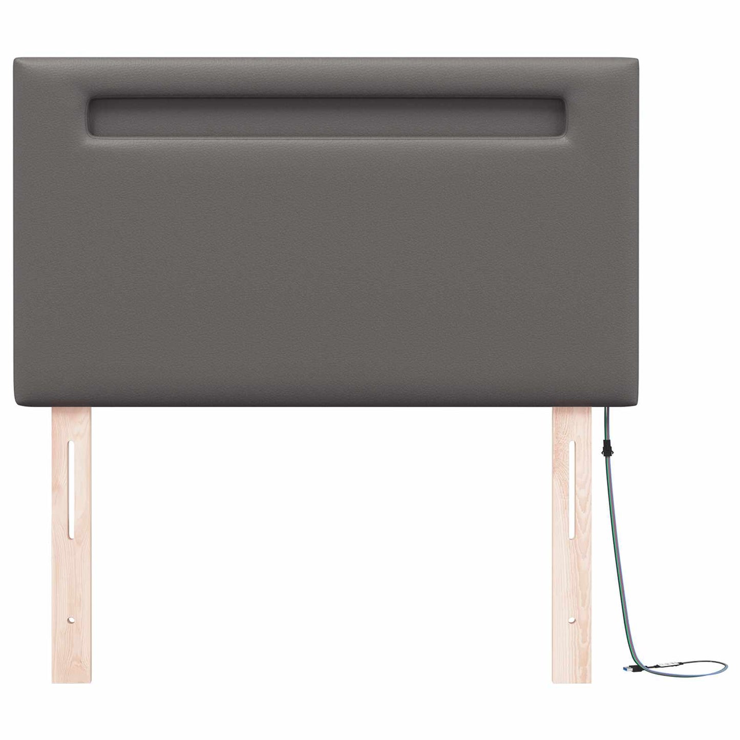 vidaXL LED Kopfteil Grau 90 cm Kunstleder