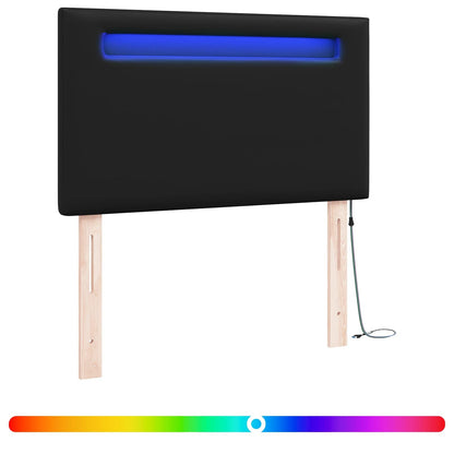 LED Kopfteil Schwarz 100 cm Kunstleder