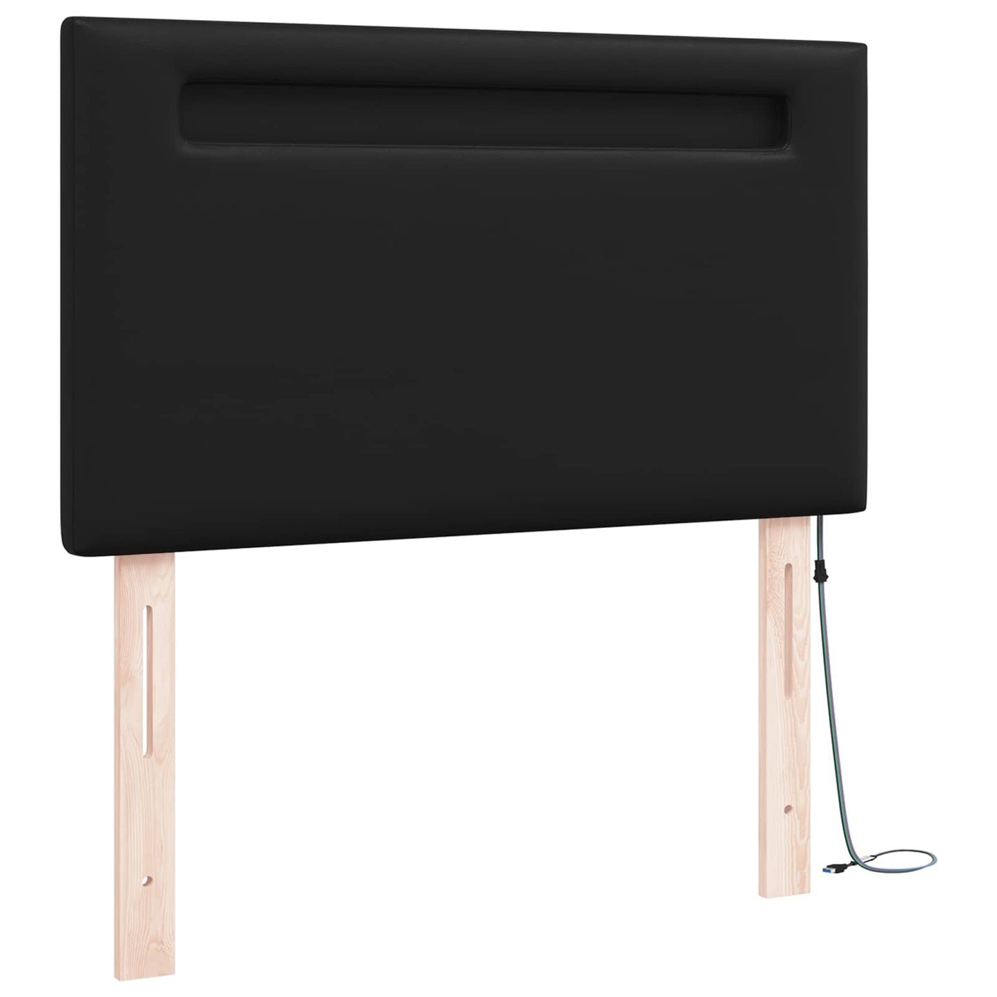 LED Kopfteil Schwarz 100 cm Kunstleder