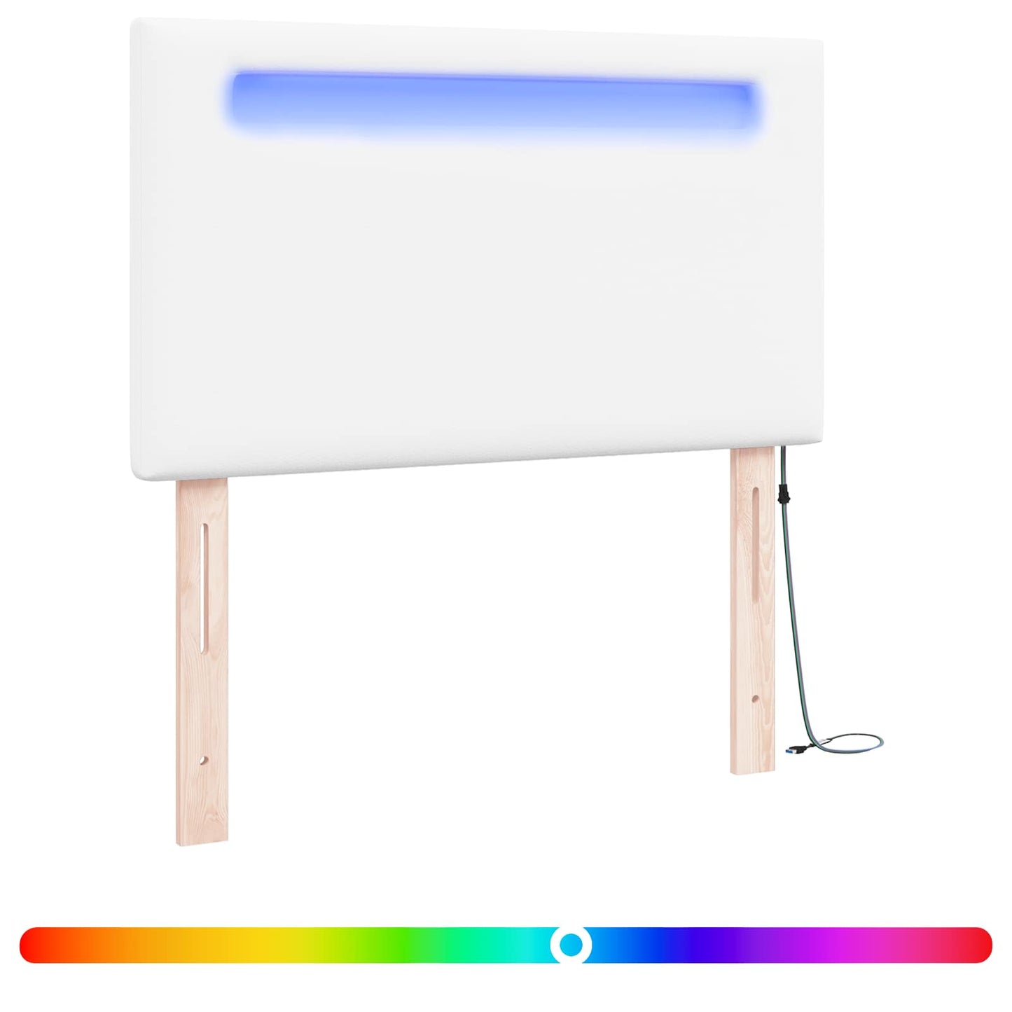 vidaXL LED Kopfteil Weiß 100 cm Kunstleder