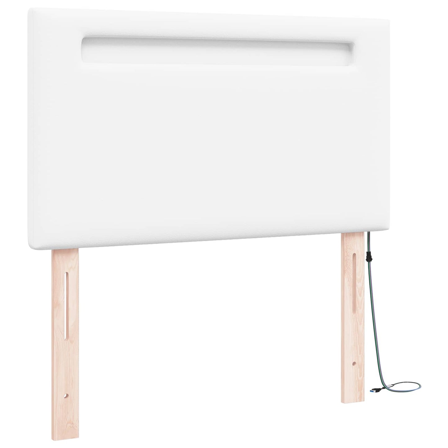 vidaXL LED Kopfteil Weiß 100 cm Kunstleder