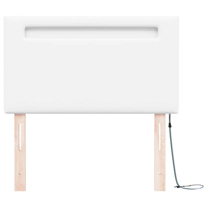 vidaXL LED Kopfteil Weiß 100 cm Kunstleder