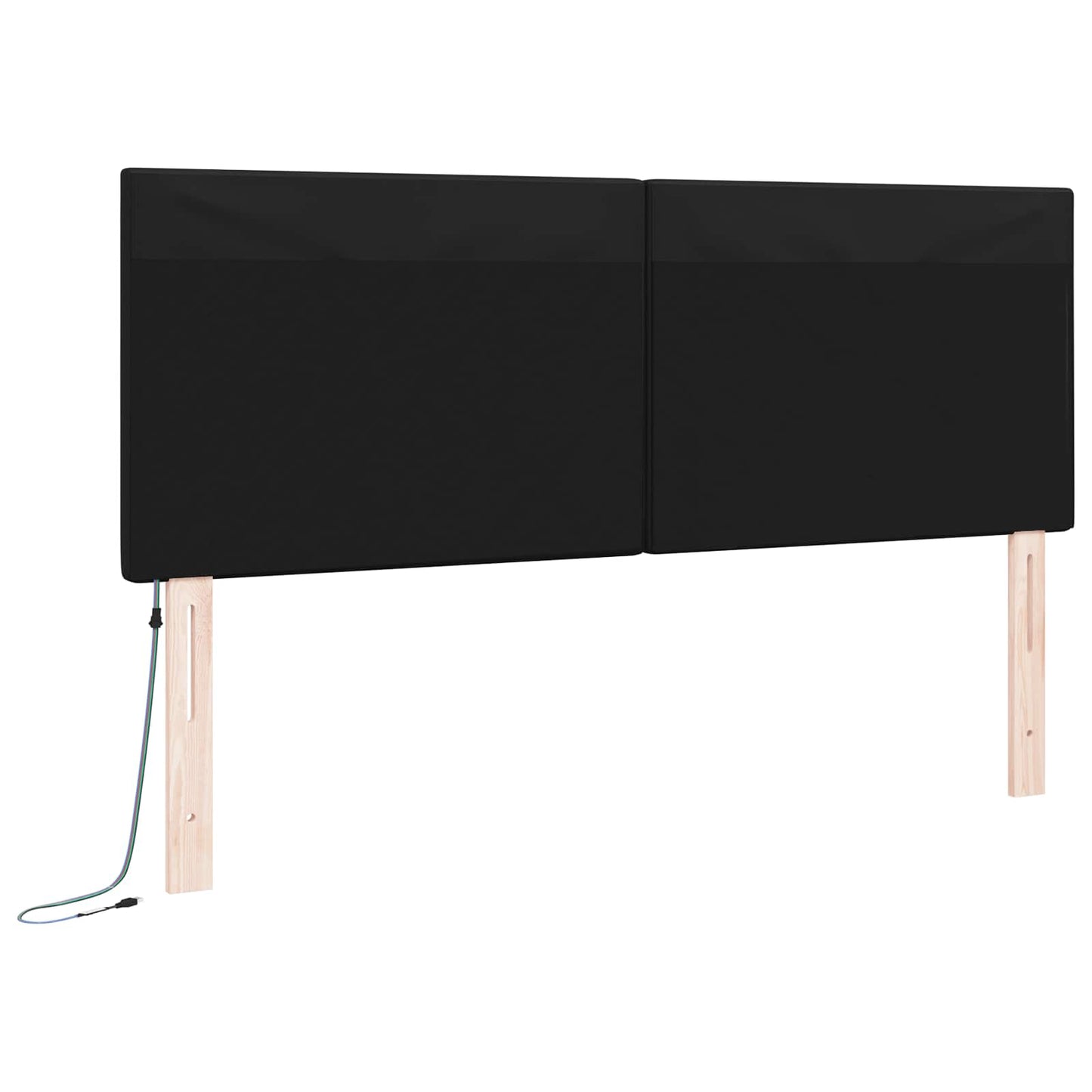 LED Kopfteil Schwarz 144 cm Kunstleder