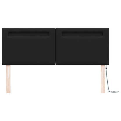 LED Kopfteil Schwarz 144 cm Kunstleder