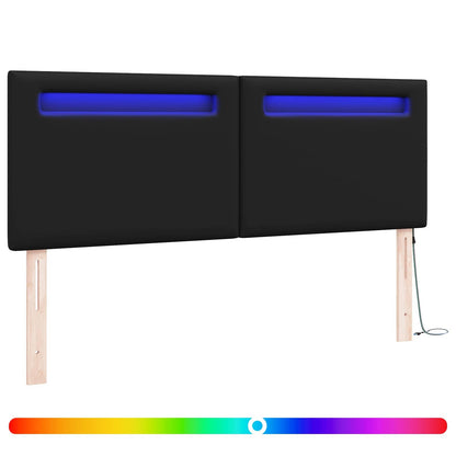 LED Kopfteil Schwarz 160 cm Kunstleder