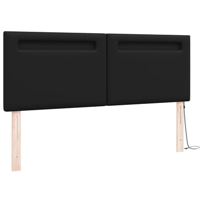 LED Kopfteil Schwarz 160 cm Kunstleder