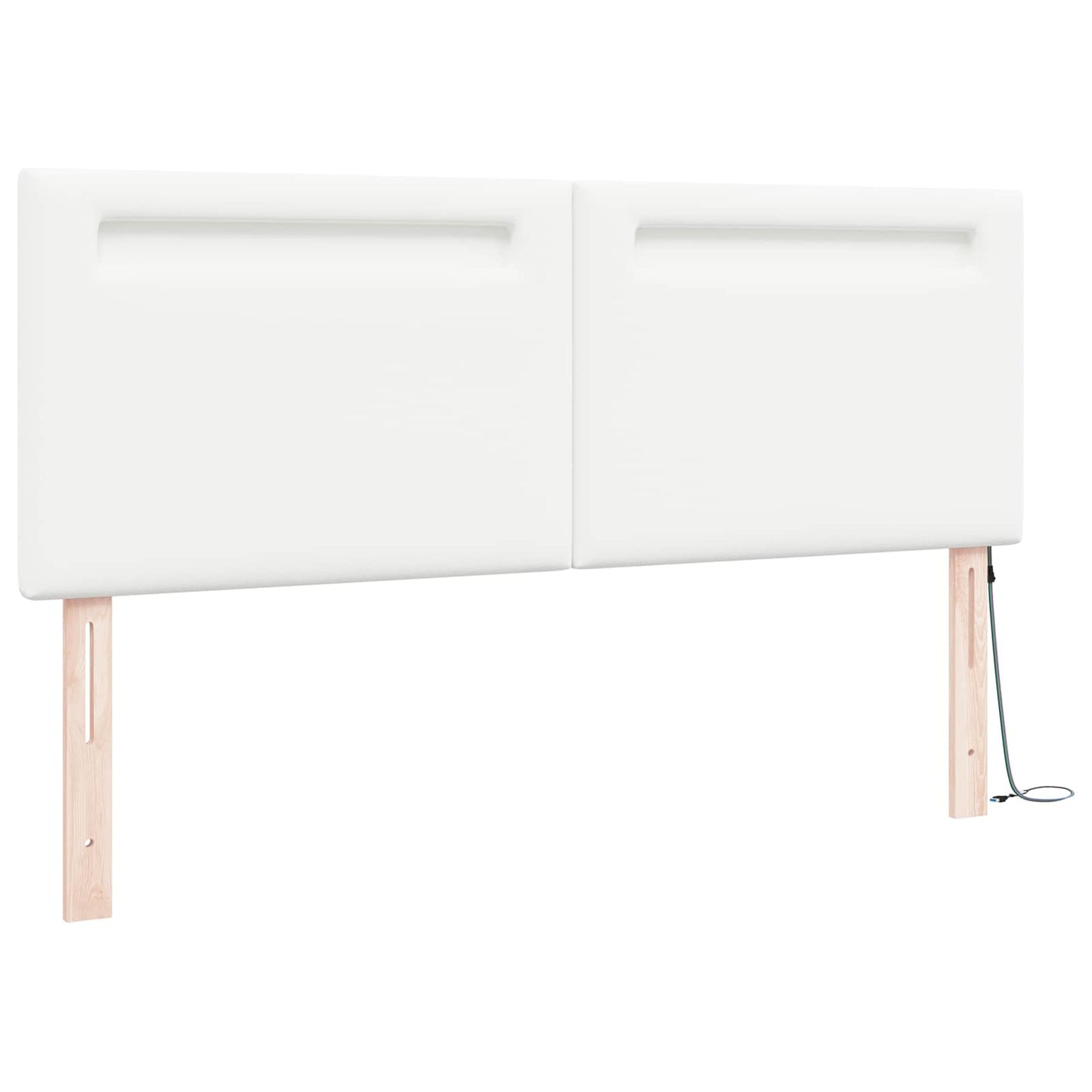 LED Kopfteil Weiß 160 cm Kunstleder