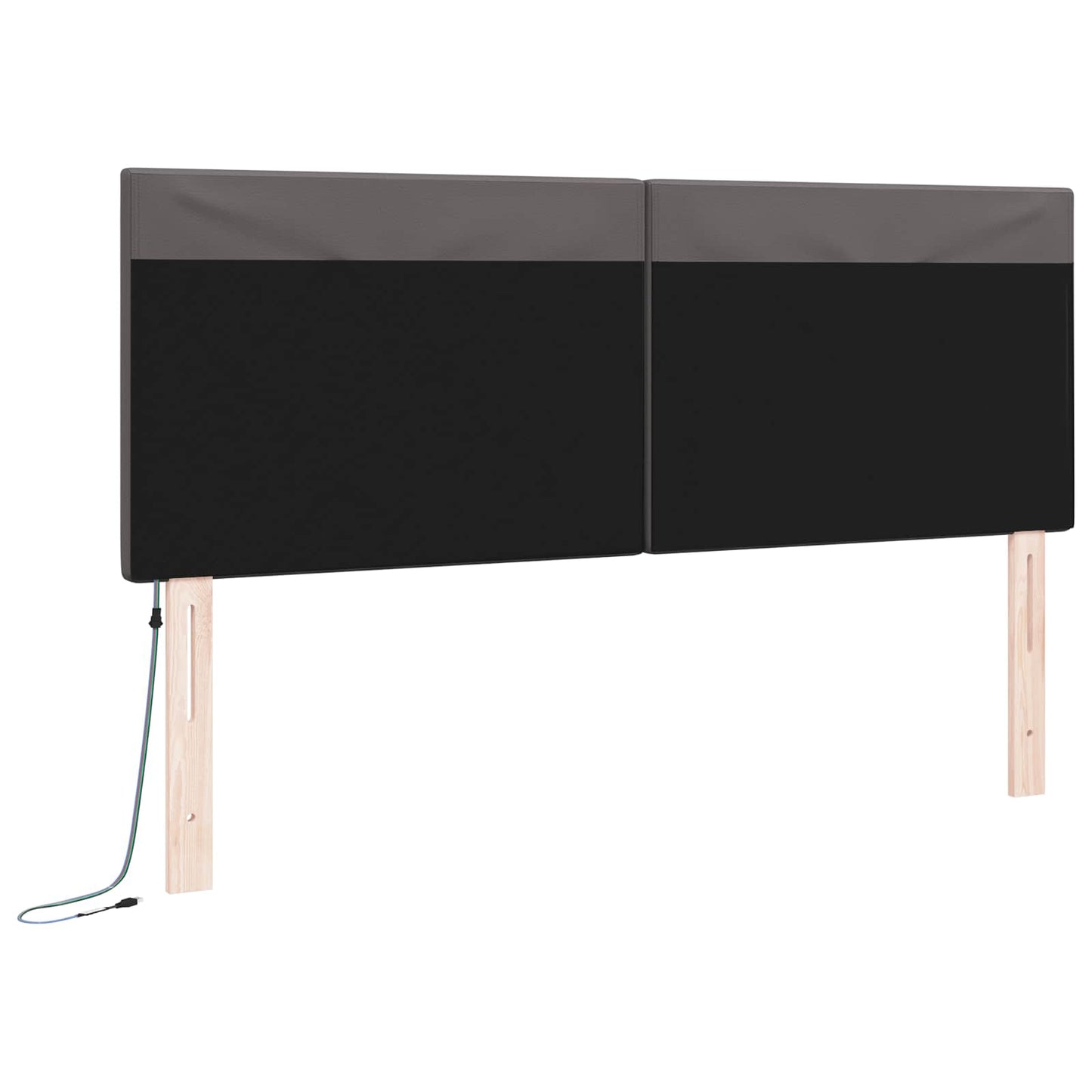 vidaXL LED Kopfteil Grau 160 cm Kunstleder