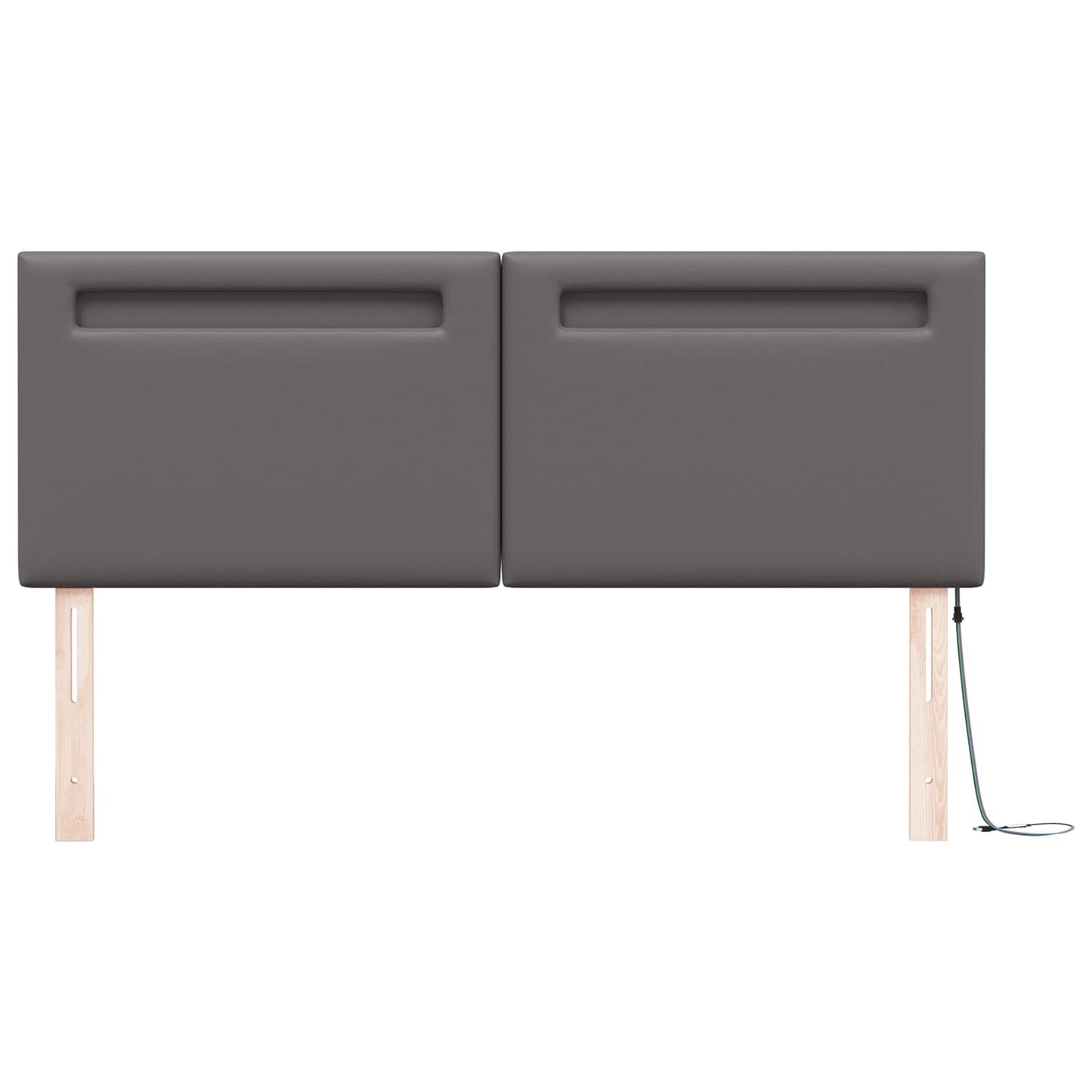 vidaXL LED Kopfteil Grau 160 cm Kunstleder