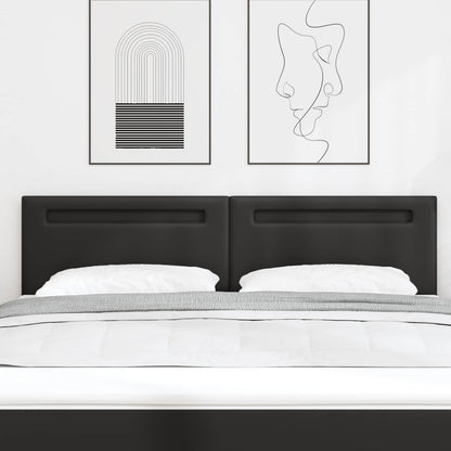 vidaXL LED Kopfteil Schwarz 180 cm Kunstleder