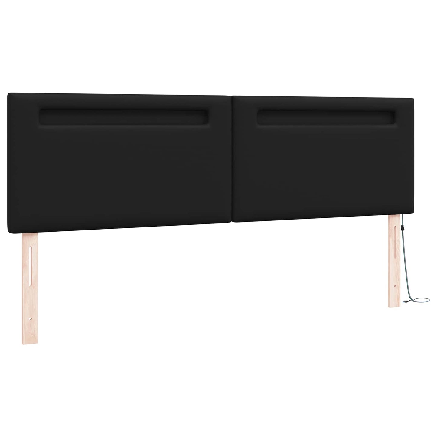 vidaXL LED Kopfteil Schwarz 180 cm Kunstleder