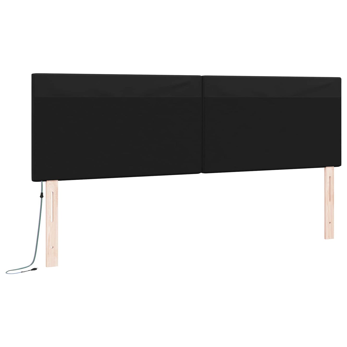 vidaXL LED Kopfteil Schwarz 180 cm Kunstleder