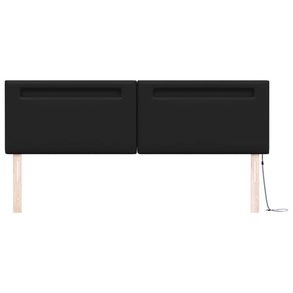 vidaXL LED Kopfteil Schwarz 180 cm Kunstleder