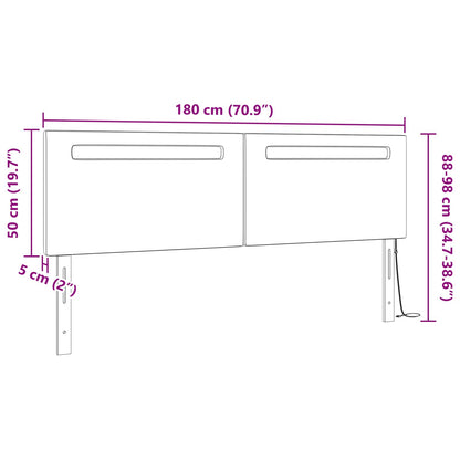 vidaXL LED Kopfteil Schwarz 180 cm Kunstleder