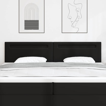 vidaXL LED Kopfteil Schwarz 200 cm Kunstleder