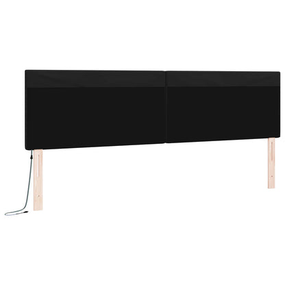 vidaXL LED Kopfteil Schwarz 200 cm Kunstleder